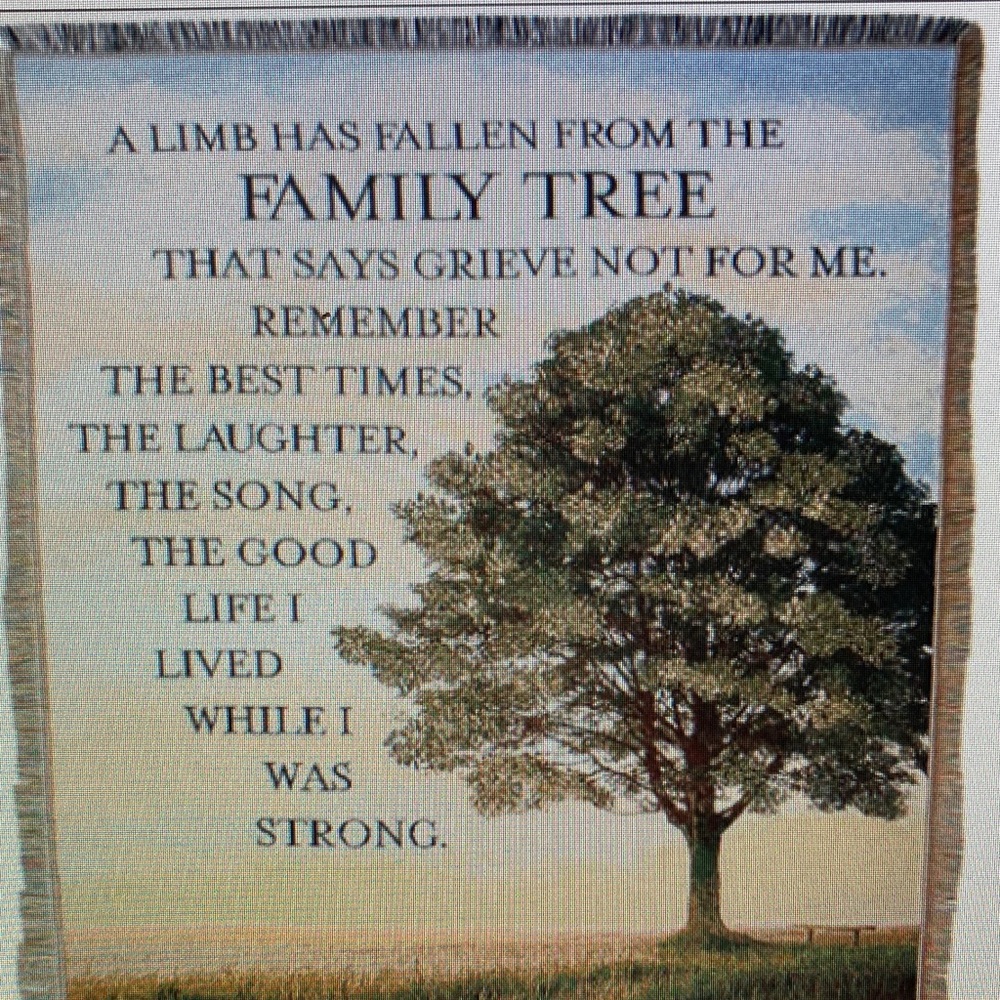 Inspirational Collection "Family Tree" Woven‎ Tapestry Throw Funeral Sympathy